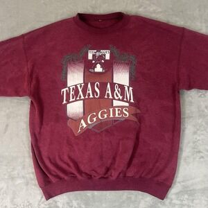 Vintage Texas A&M Aggies Sweatshirt Mens Large Red College Football Crewneck